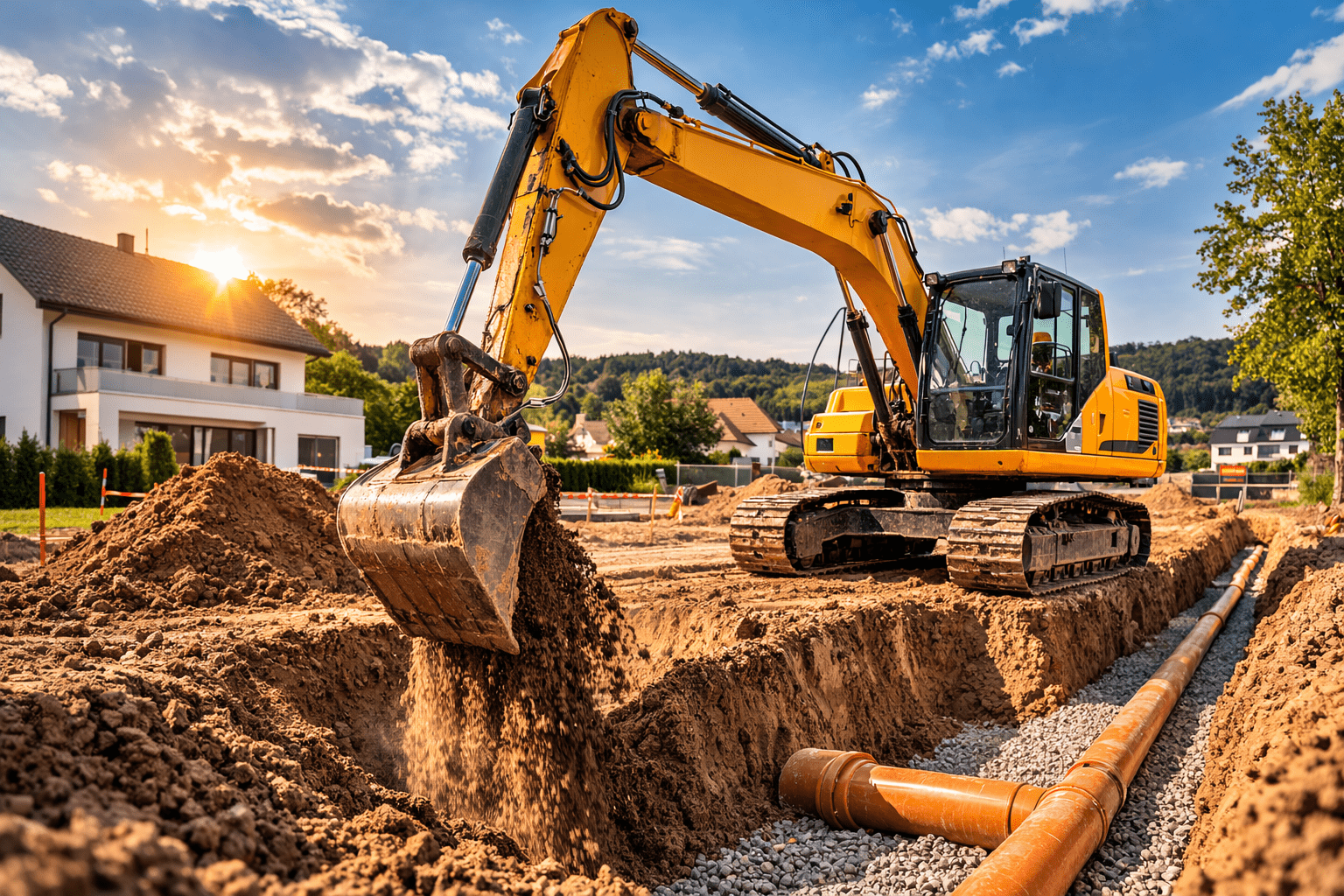 zemljani radovi Zagreb bager na gradilištu